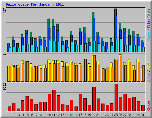 Daily usage for January 2011