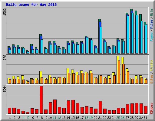 Daily usage for May 2013