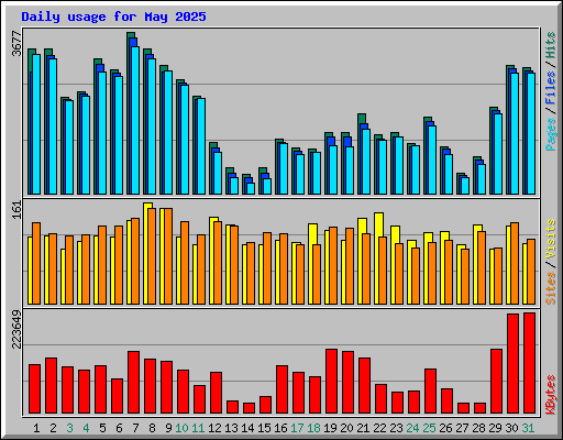 Daily usage for May 2025