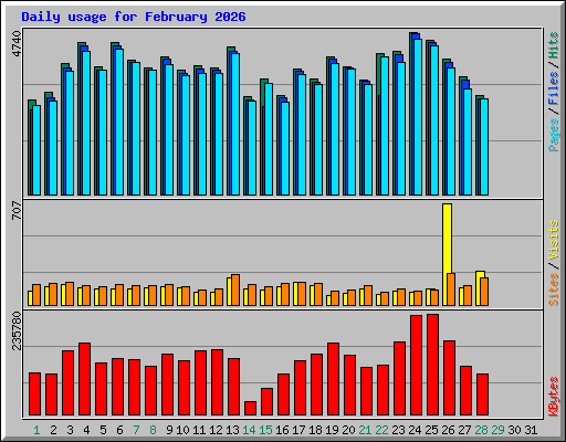 Daily usage for February 2026