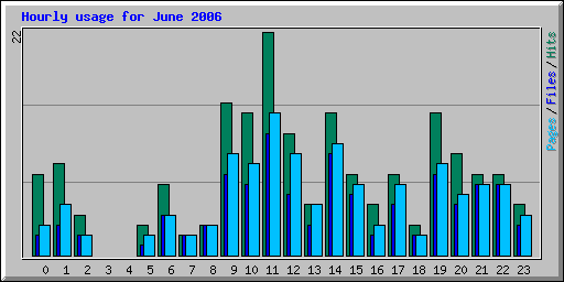 Hourly usage for June 2006