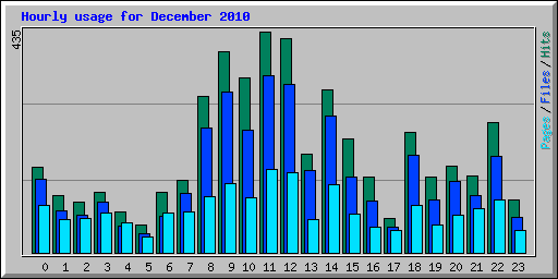 Hourly usage for December 2010