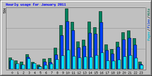 Hourly usage for January 2011