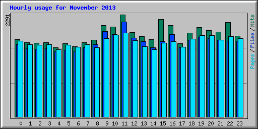 Hourly usage for November 2013