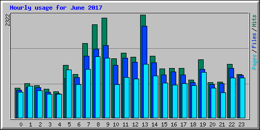 Hourly usage for June 2017