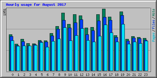 Hourly usage for August 2017