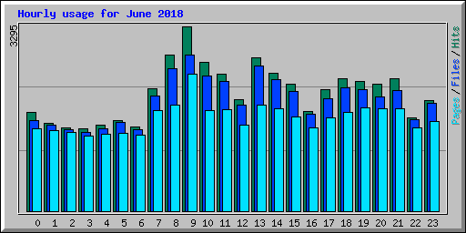 Hourly usage for June 2018