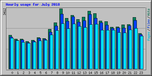 Hourly usage for July 2018