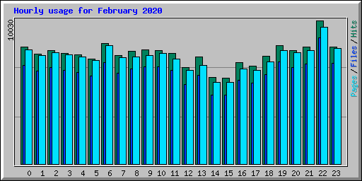 Hourly usage for February 2020
