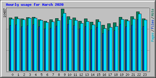 Hourly usage for March 2020