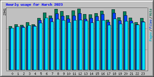 Hourly usage for March 2023