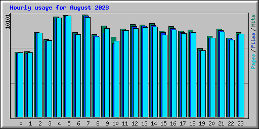 Hourly usage for August 2023