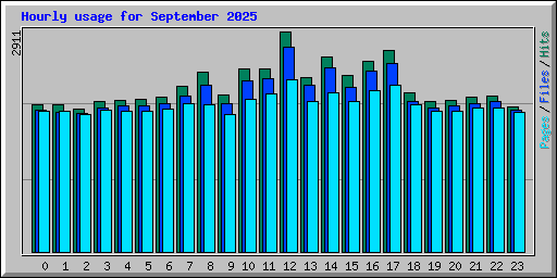 Hourly usage for September 2025